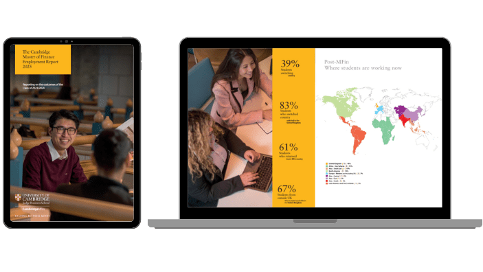 MFin employment report on screen.